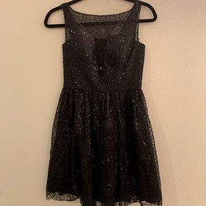 Black Sequin Overlay Dress